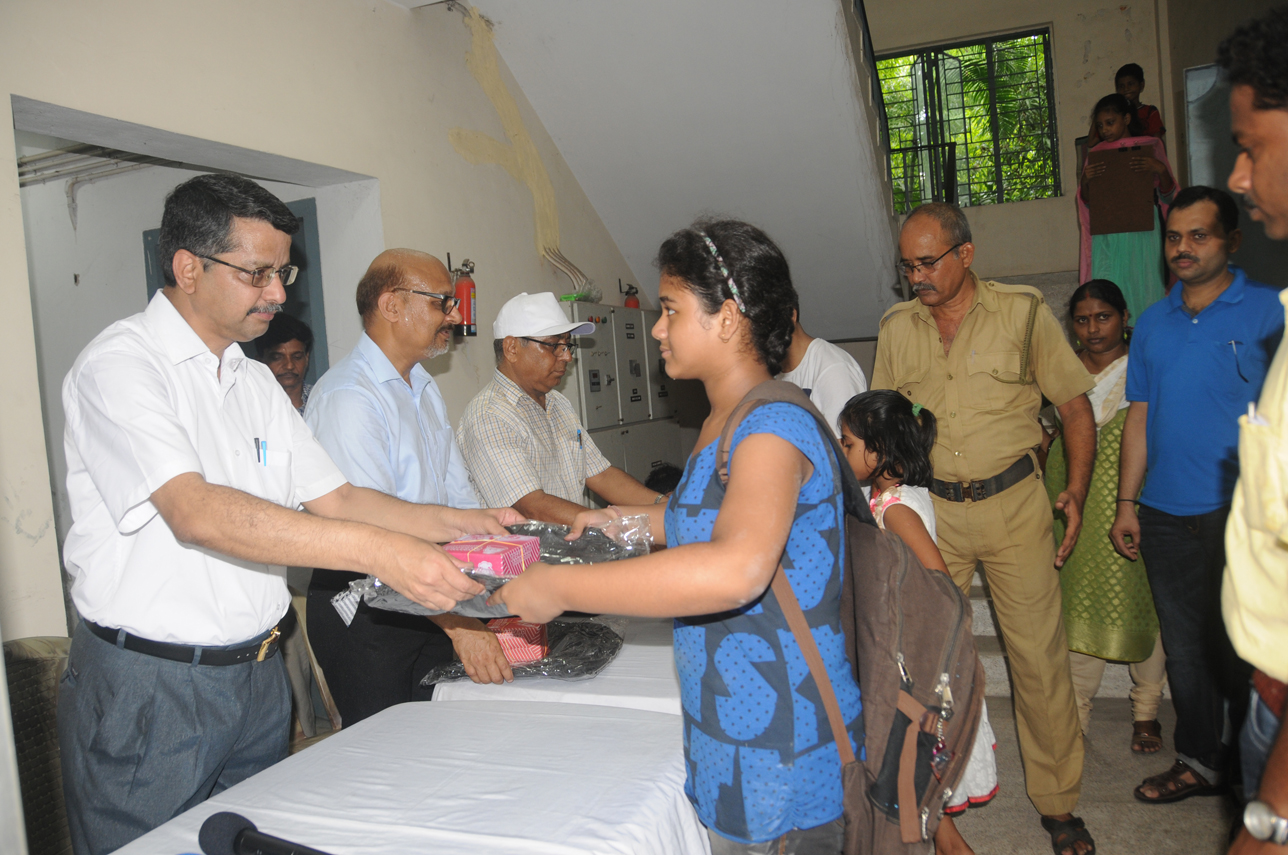 Distribution of school bags by Sri V.K.S. Sastry, _AGM, Union Bank of India